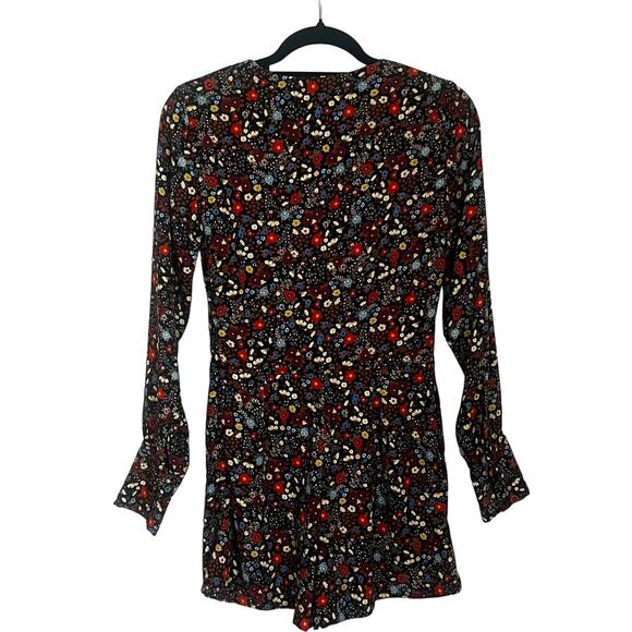 Zara Trafaluc Shorts Romper Size XS Jumpsuit Long Sleeve Floral Multicolor - Picture 4 of 11